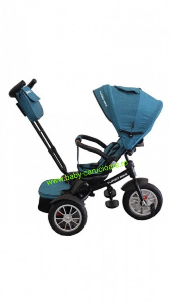 Tricicleta multifuncționala Turbo Bike cu poziție pentru somn Baby Care Turquoise - Img 2