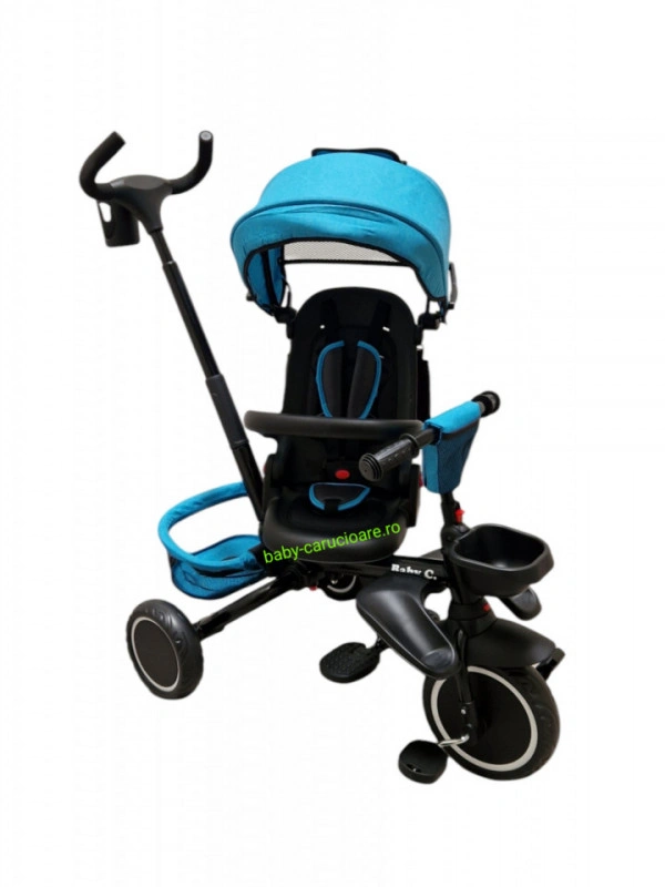 Tricicleta-pliabila-multifuncționala-360°-Baby-C-cu-poziție-pentru-somn-cod-T-08-E-Albastru - Img 3