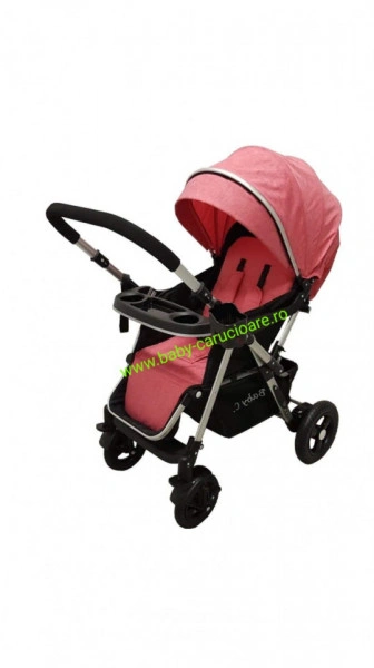 Cărucior nou născut 2 in 1 +plasă pentru insecte Baby Care 511 Pink - Img 5
