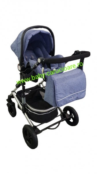 Cărucior-nou-născut-3-in-1-Baby-C-geantă-multifuncționala-plasă-pentru-insecte-cod-531-Albastru-Jeans-1 - Img 4