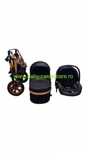 Carucior-nou-născut-3-in-1-Baby-C- geantă-multifuncționala-plasă-pentru-insecte-S-530-Negru-Design-1 - Img 4