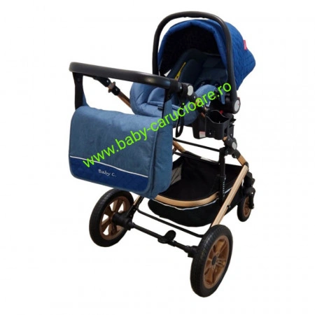 Cărucior nou născut 3 în 1+geantă multifuncționala+plasă pentru insecte cod S 530 Bluemarin Design - Img 4