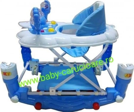 Premergator balansoar 2 in 1 cu roți din silicon Baby Care Ratusca Albastru - Img 2