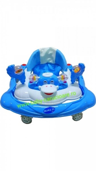 Premergător cu roți din silicon Baby Care ratusca- albastru - Img 3
