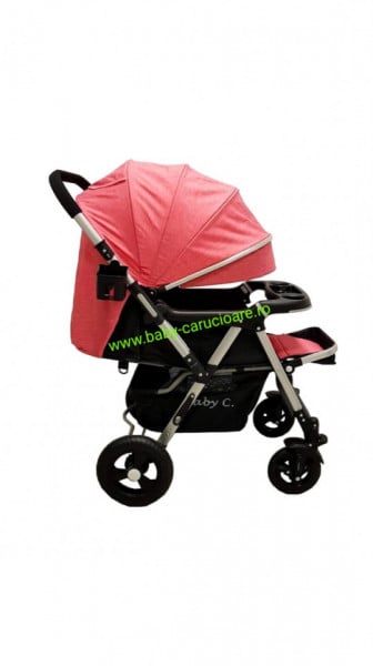 Cărucior nou născut 2 in 1 +plasă pentru insecte Baby Care 511 Pink