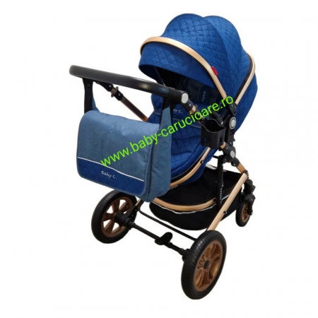 Cărucior nou născut 3 în 1+geantă multifuncționala+plasă pentru insecte cod S 530 Bluemarin Design - Img 5