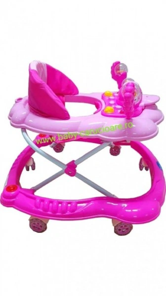 Premergător cu roți din silicon Baby Care ratusca- roz - Img 2