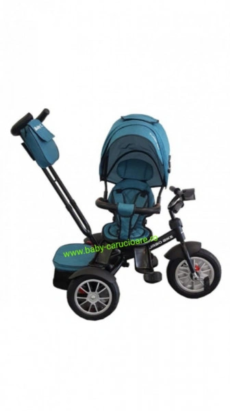 Tricicleta multifuncționala Turbo Bike cu poziție pentru somn Baby Care Turquoise - Img 4