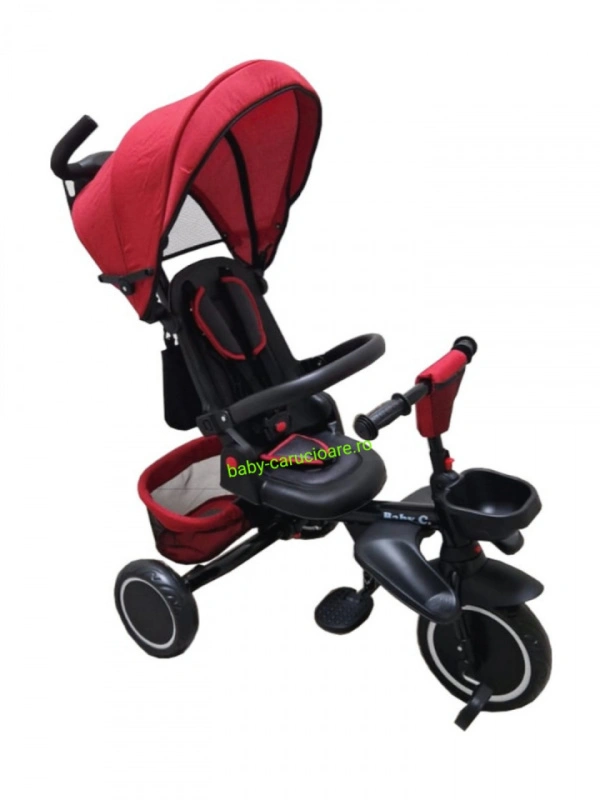 Tricicleta-pliabila-multifuncționala-360°-Baby-C-cu-poziție-pentru-somn-cod-T-08-E-Rosu - Img 2