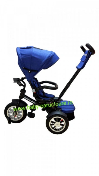 Tricicleta Turbo Bike cu poziție pentru somn Baby Care Albastru - Img 6