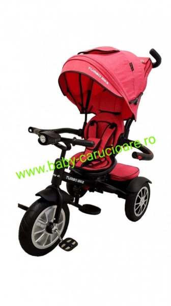 Tricicleta Turbo Bike cu poziție pentru somn Baby Care Pink - Img 5