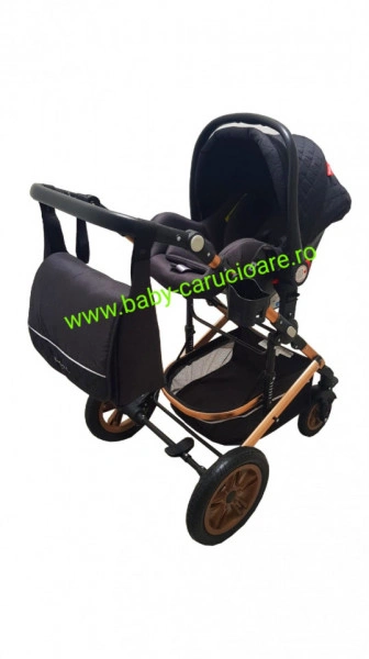 Carucior-nou-născut-3-in-1-Baby-C- geantă-multifuncționala-plasă-pentru-insecte-S-530-Negru-Design-1 - Img 6