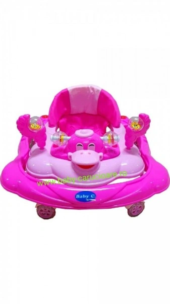 Premergător cu roți din silicon Baby Care ratusca- roz - Img 3