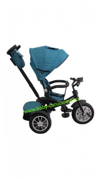Tricicleta multifuncționala Turbo Bike cu poziție pentru somn Baby Care Turquoise - Img 5
