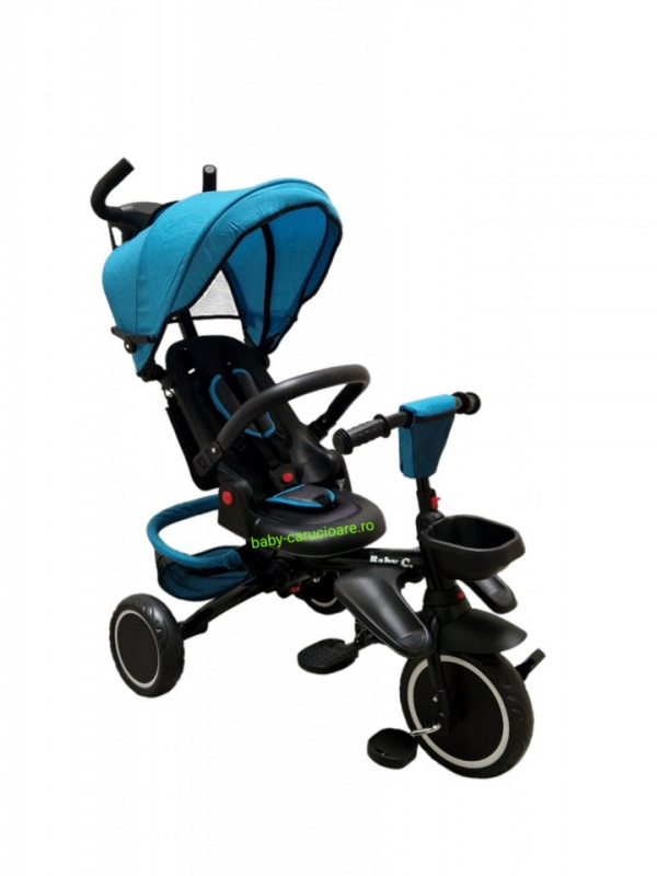 Tricicleta-pliabila-multifuncționala-360°-Baby-C-cu-poziție-pentru-somn-cod-T-08-E-Albastru - Img 6