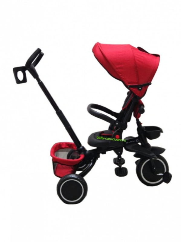 Tricicleta-pliabila-multifuncționala-360°-Baby-C-cu-poziție-pentru-somn-cod-T-08-E-Rosu - Img 3