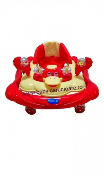 Premergator cu roți din silicon Baby Care Roșu - Img 4