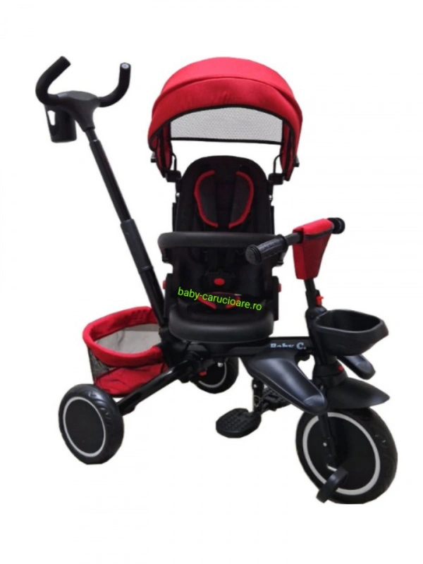 Tricicleta-pliabila-multifuncționala-360°-Baby-C-cu-poziție-pentru-somn-cod-T-08-E-Rosu - Img 4