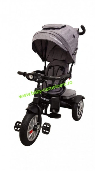 Tricicleta Turbo Bike cu poziție pentru somn Baby Care Grey - Img 2