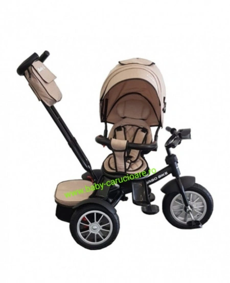 Tricicleta multifuncționala Turbo Bike cu poziție pentru somn Baby Care Capuccino - Img 2
