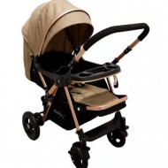 Cărucior nou născut 2 in 1+geanta multifuncționala+plasă pentru insecte Baby Care 511 Capuccino - Img 5