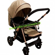 Cărucior nou născut 2 in 1 +plasă pentru insecte Baby Care 511 Dark Capuccino - Img 5