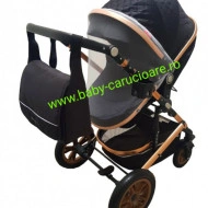 Carucior-nou-născut-3-in-1-Baby-C- geantă-multifuncționala-plasă-pentru-insecte-S-530-Negru-Design-1 - Img 8