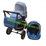 Cărucior-nou-născut-3-in-1-Baby-C-geantă-multifuncționala-plasă-pentru-insecte-cod-S-530-Albastru-Design-1 - Img 2