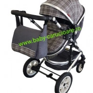 Carucior nou născut 3 in 1+ geantă multifuncționala +plasă pentru insecte Baby Care S 530 Grey Design - Img 3