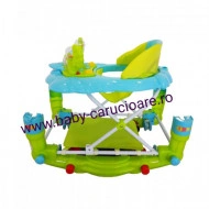 Premergator balansoar 2 in 1 cu roți din silicon Baby Care Ratusca Aqua - Img 2
