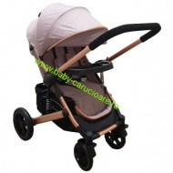 Cărucior nou născut 2 in 1+geantă multifuncționala+plasă pentru insecte Baby Care 512 Beige - Img 7