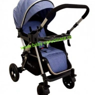 Cărucior nou născut 2 in 1 +plasă pentru insecte Baby Care 511 Albastru Jeans - Img 5