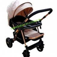 Cărucior nou născut 2 in 1 +plasă pentru insecte Baby Care 511 Crem Gold - Img 2