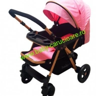 Cărucior nou născut 2 in 1 +plasă pentru insecte Baby Care 511 Roz - Img 2