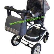 Carucior nou născut 3 in 1+ geantă multifuncționala +plasă pentru insecte Baby Care S 530 Grey Design - Img 4
