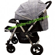 Cărucior nou născut 2 in 1 +geanta multifuncționala+plasă pentru insecte Baby Care 511 Grey Design - Img 5
