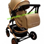 Cărucior nou născut 3 in 1 +geantă multifuncționala +plasă pentru insecte Baby Care 531 Dark Capuccino - Img 4