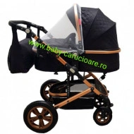 Carucior-nou-născut-3-in-1-Baby-C- geantă-multifuncționala-plasă-pentru-insecte-S-530-Negru-Design-1 - Img 2