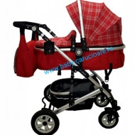 Cărucior nou născut 3 in 1 +geantă multifuncționala+ plasă pentru insecte Baby Care 531 Roșu Design - Img 4