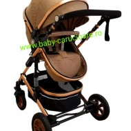 Cărucior nou născut 3 in 1 +geantă multifuncționala +plasă pentru insecte Baby Care 531 Dark Capuccino - Img 5