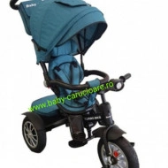 Tricicleta multifuncționala Turbo Bike cu poziție pentru somn Baby Care Turquoise