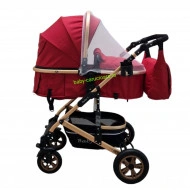 Cărucior-nou-născut-2-in-1-Baby-C--geantă-multifuncționala-plasă-pentru-insecte-cod-531-A-Roșu-1 - Img 2
