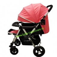 Cărucior nou născut 2 in 1 +plasă pentru insecte Baby Care 511 Pink - Img 4