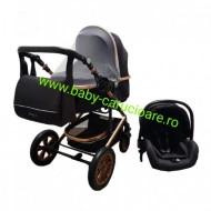 Carucior-nou-născut-3-in-1-Baby-C- geantă-multifuncționala-plasă-pentru-insecte-S-530-Negru-Design-1 - Img 3