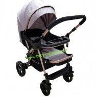 Cărucior nou născut 2 in 1 +plasă pentru insecte Baby Care 511 Grey Gold - Img 2