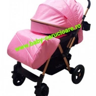 Cărucior nou născut 2 in 1 +plasă pentru insecte Baby Care 511 Roz - Img 5
