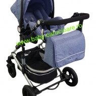 Cărucior-nou-născut-3-in-1-Baby-C-geantă-multifuncționala-plasă-pentru-insecte-cod-531-Albastru-Jeans-1 - Img 4