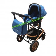Cărucior-nou-născut-3-in-1-Baby-C-geantă-multifuncționala-plasă-pentru-insecte-cod-S-530-Albastru-Design-1 - Img 7