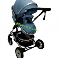 Cărucior nou născut 3 in 1 +geantă multifuncționala+ plasă pentru insecte Baby Care 531 Albastru - Img 8