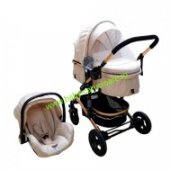 Cărucior nou născut 3 in 1 + plasă pentru insecte Baby Care 531 Beige